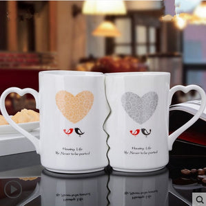 Nordic style Creative Coffee Cup 2 Pieces / Set Couple Cup Ceramic Kiss Cup Valentine's Day Wedding Birthday Gift Trend Fashion