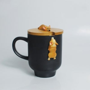 2019 Creative Cartoon 3D Corgi French Bulldog Ceramic Mugs Cute Large Capacity Dog Cups Student Couple Mug For Friend Gift Cup