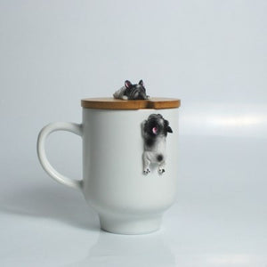 2019 Creative Cartoon 3D Corgi French Bulldog Ceramic Mugs Cute Large Capacity Dog Cups Student Couple Mug For Friend Gift Cup