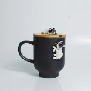 2019 Creative Cartoon 3D Corgi French Bulldog Ceramic Mugs Cute Large Capacity Dog Cups Student Couple Mug For Friend Gift Cup