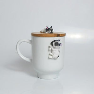 2019 Creative Cartoon 3D Corgi French Bulldog Ceramic Mugs Cute Large Capacity Dog Cups Student Couple Mug For Friend Gift Cup