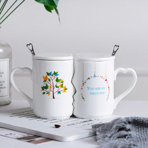 Nordic style Creative Coffee Cup 2 Pieces / Set Couple Cup Ceramic Kiss Cup Valentine's Day Wedding Birthday Gift Trend Fashion