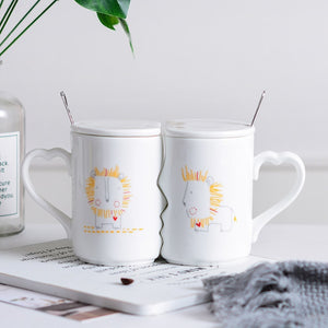 Nordic style Creative Coffee Cup 2 Pieces / Set Couple Cup Ceramic Kiss Cup Valentine's Day Wedding Birthday Gift Trend Fashion