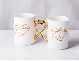 Nordic style Creative Coffee Cup 2 Pieces / Set Couple Cup Ceramic Kiss Cup Valentine's Day Wedding Birthday Gift Trend Fashion