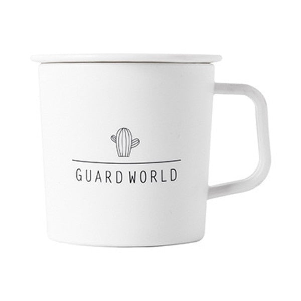 Chic Plastic Mugs With Lid Black White Cactus Love Pattern Drinking Cup With Handle Children Office Drinkware Mugs Couple Gift