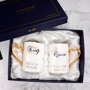 Couple cups a pair of creative trends Korean mugs personality water cups ceramic cups get married and give gifts for birthdays