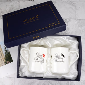 Couple cups a pair of creative trends Korean mugs personality water cups ceramic cups get married and give gifts for birthdays