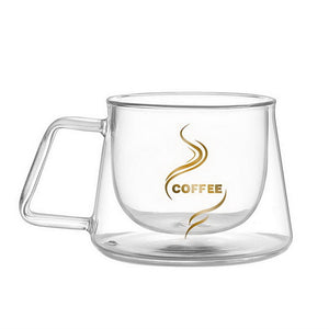 Double Wall Mug Office Mugs With The Handle Transparent Drinkware Coffee Cups Tea Set Mugs Beer Drink Office Cup Simple style
