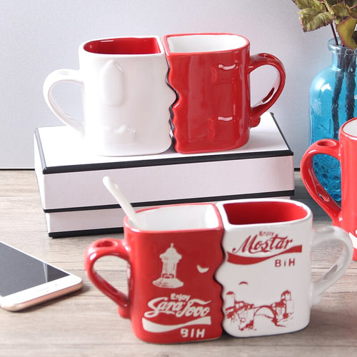 A couple of lovers mugs mug couples cup coffee cups creative Valentine's Day gift ceramic cups