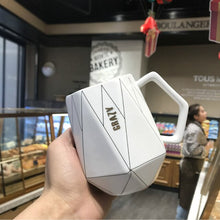 Load image into Gallery viewer, Classic Stripe Creative Black And White Line Polygon Ceramic Mug Couple Lover&#39;s Gift Morning Mug Milk Coffee Tea Breakfast Cup