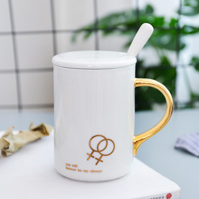 High quality ceramic cup 400ml creative drawing Phnom Penh office coffee milk mug couple daily drinking cup Good gift