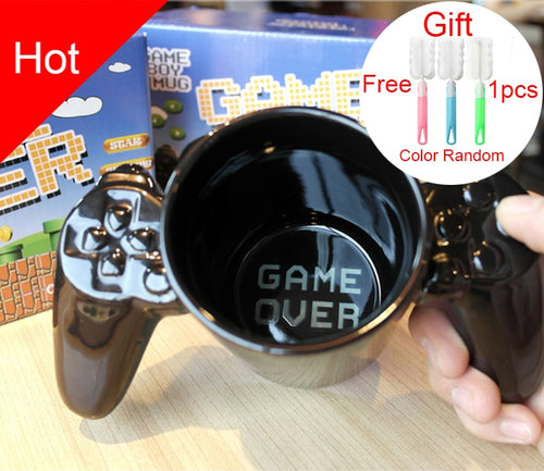 1 Pcs Creative Gamepad Cup, personalized shape coffee milk Boy Game Over mugs Gamepad Controller Coffee mug Birthday Gift