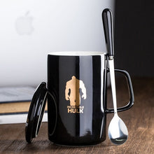 Load image into Gallery viewer, OUSSIRRO Creative Avengers Justice League  Ceramic Mug With Lid With Spoon Superman Spiderman Batman High Quality  Cup Nice Gift