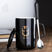 Load image into Gallery viewer, OUSSIRRO Creative Avengers Justice League  Ceramic Mug With Lid With Spoon Superman Spiderman Batman High Quality  Cup Nice Gift